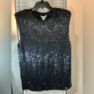 H&M Edition Shimmering Black Sequin Blouse